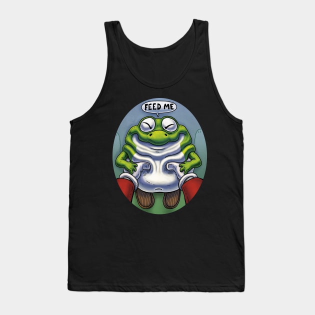 Hungry Baby Dinosaur sidekick. Feed Me. 16bit retro game Dino hero of Dinosaur Land. Tank Top by JENNEX